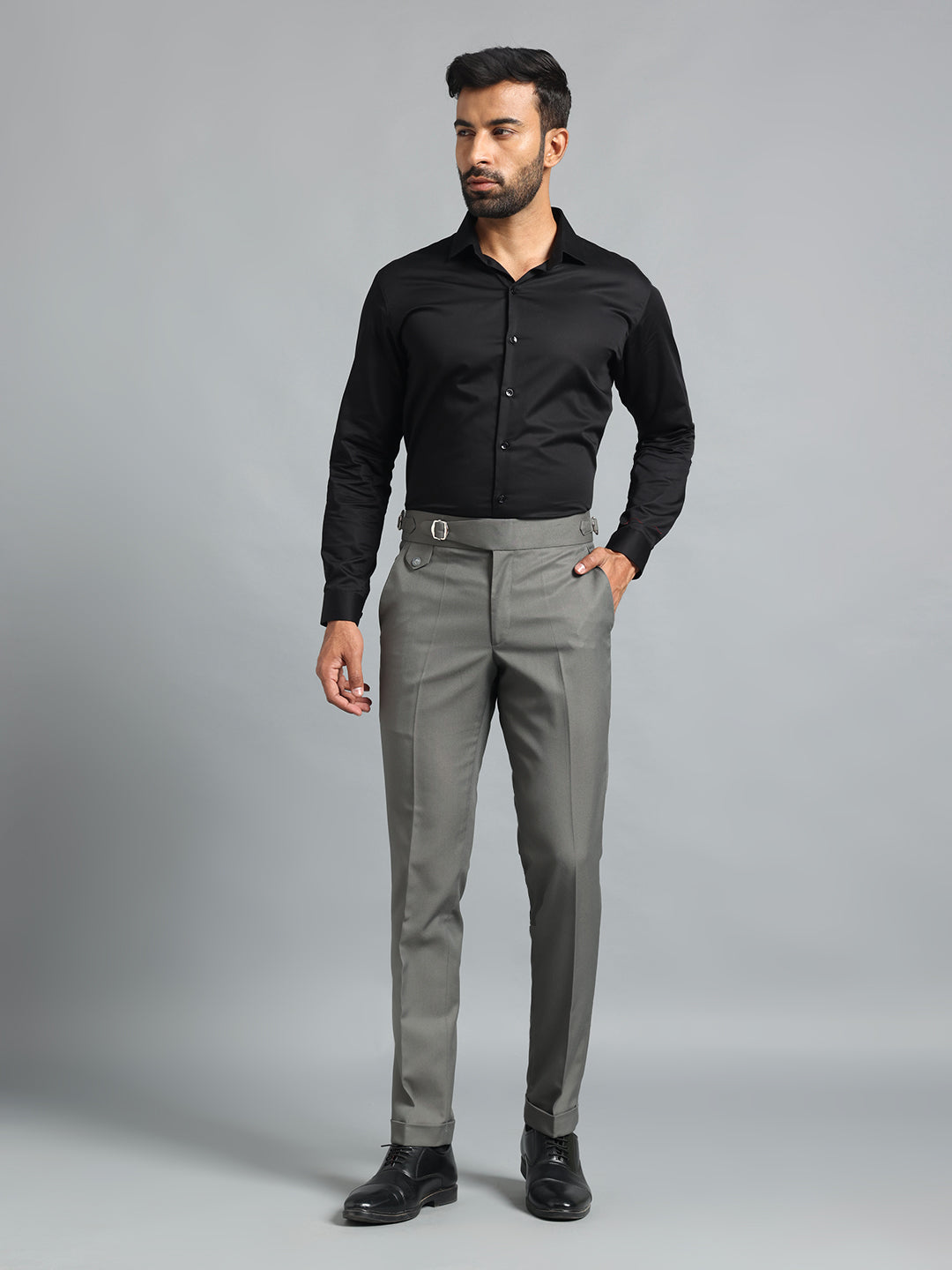 Single Buckle Perfect Grey Gurkha Pant