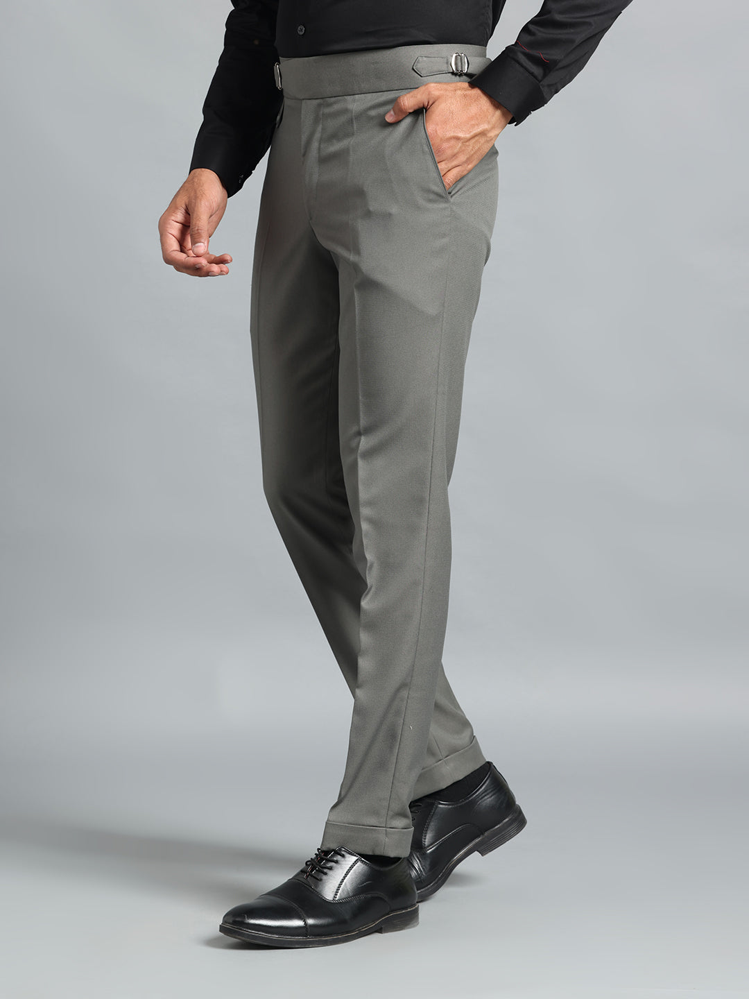 Single Buckle Perfect Grey Gurkha Pant