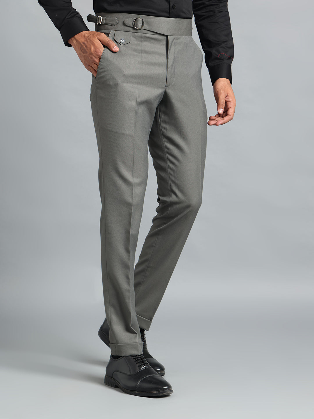 Single Buckle Perfect Grey Gurkha Pant
