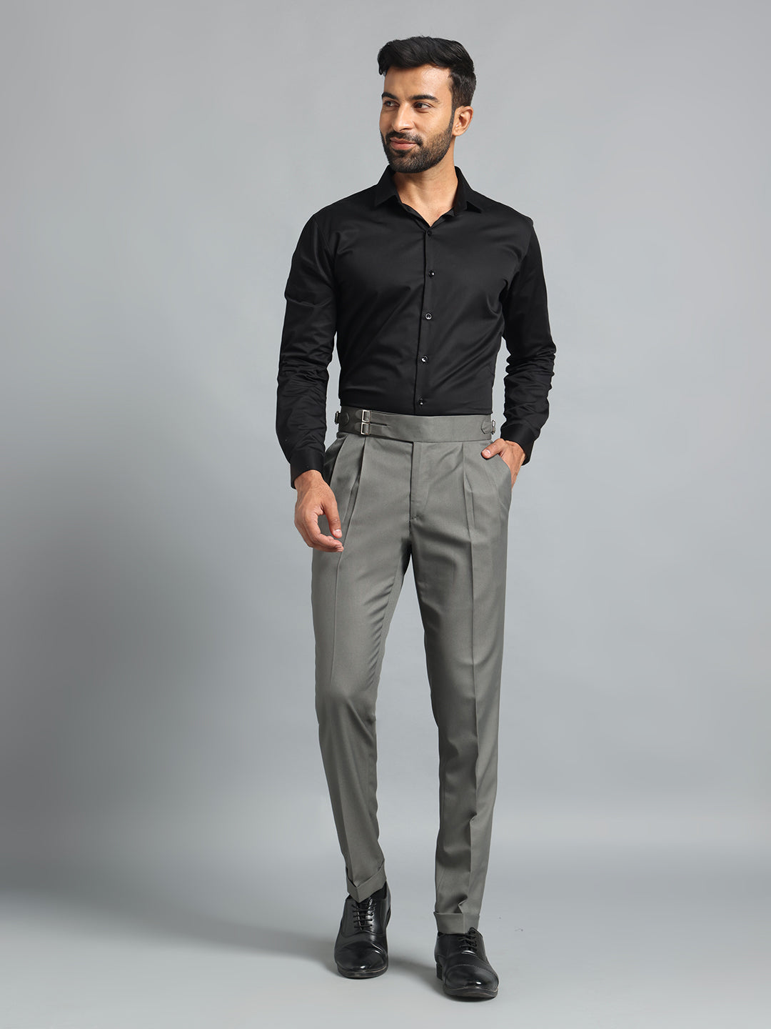 Double Buckle Perfect Grey Gurkha Pant