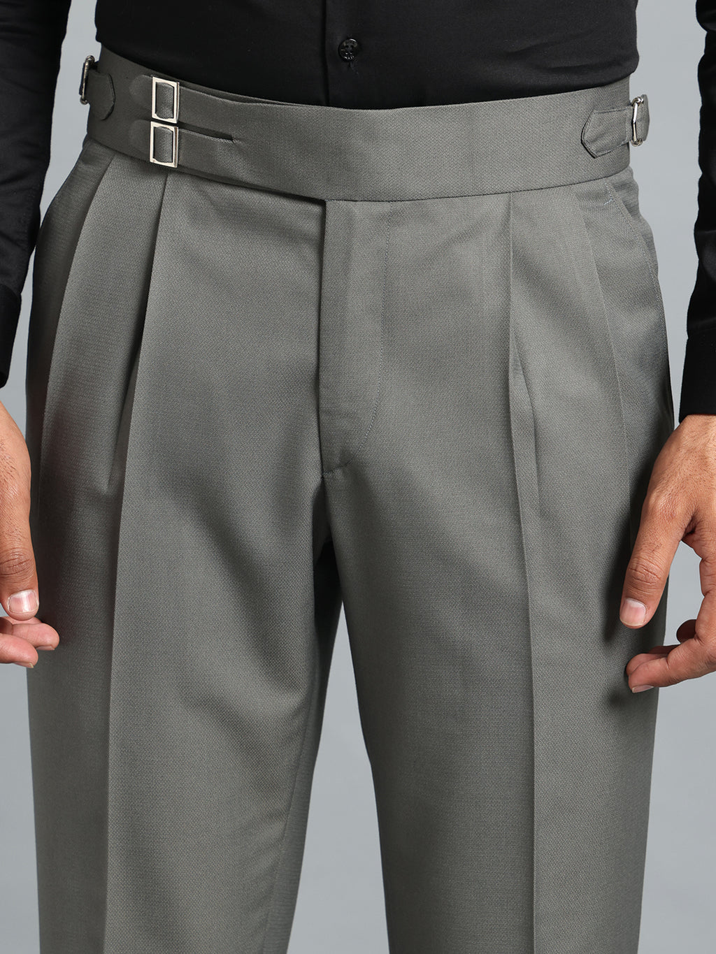 Double Buckle Perfect Grey Gurkha Pant