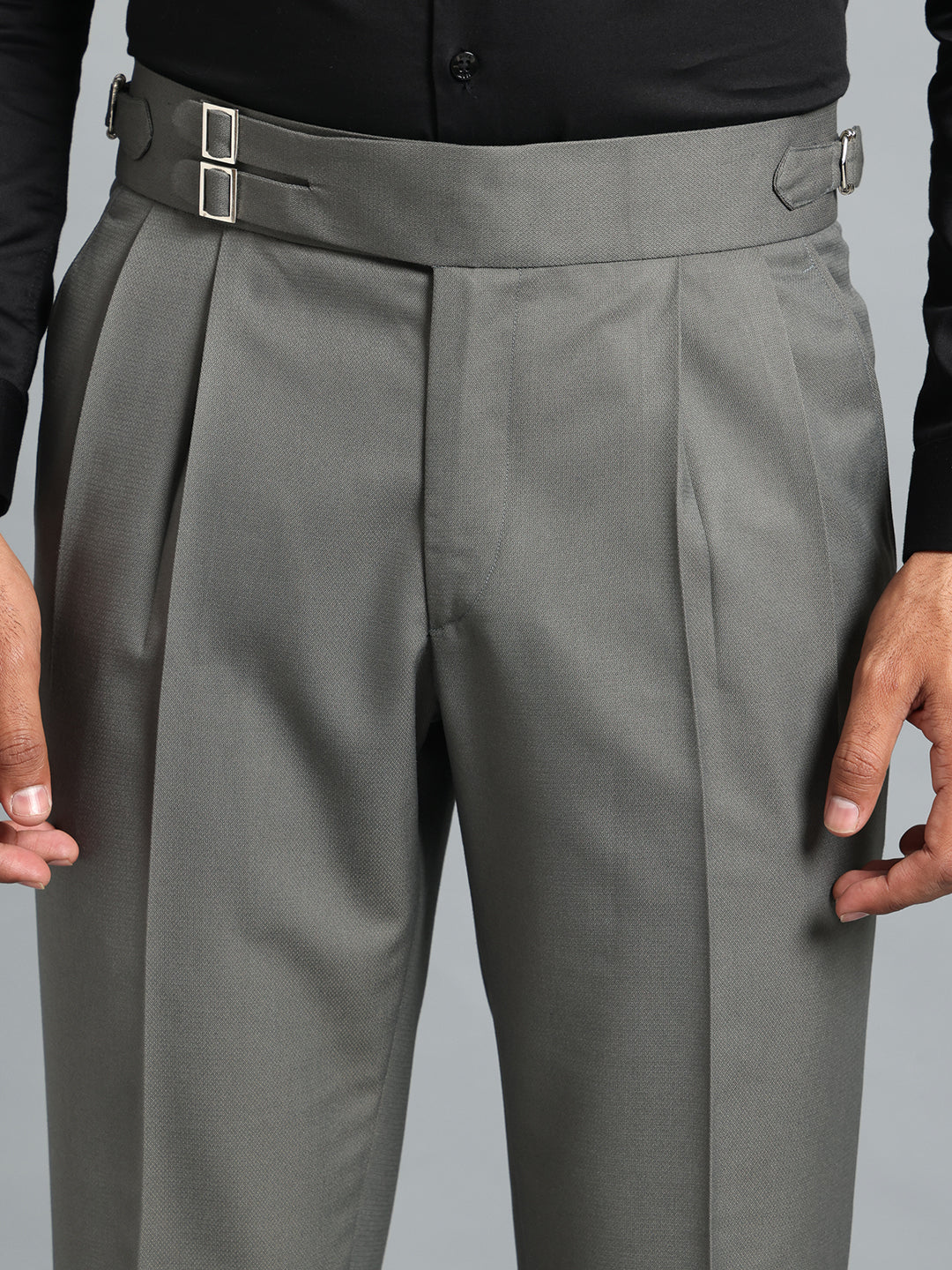 Double Buckle Perfect Grey Gurkha Pant
