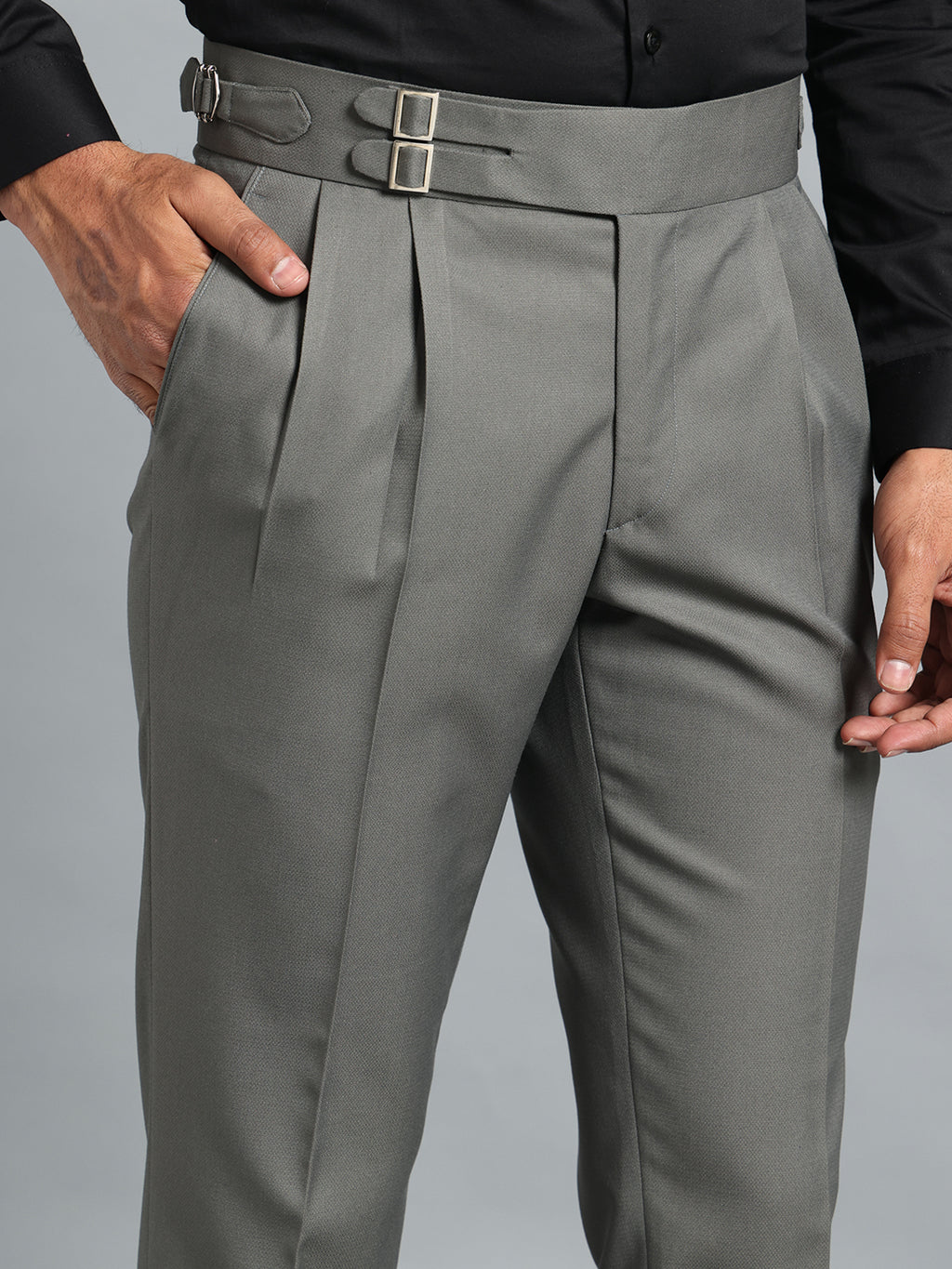 Double Buckle Perfect Grey Gurkha Pant