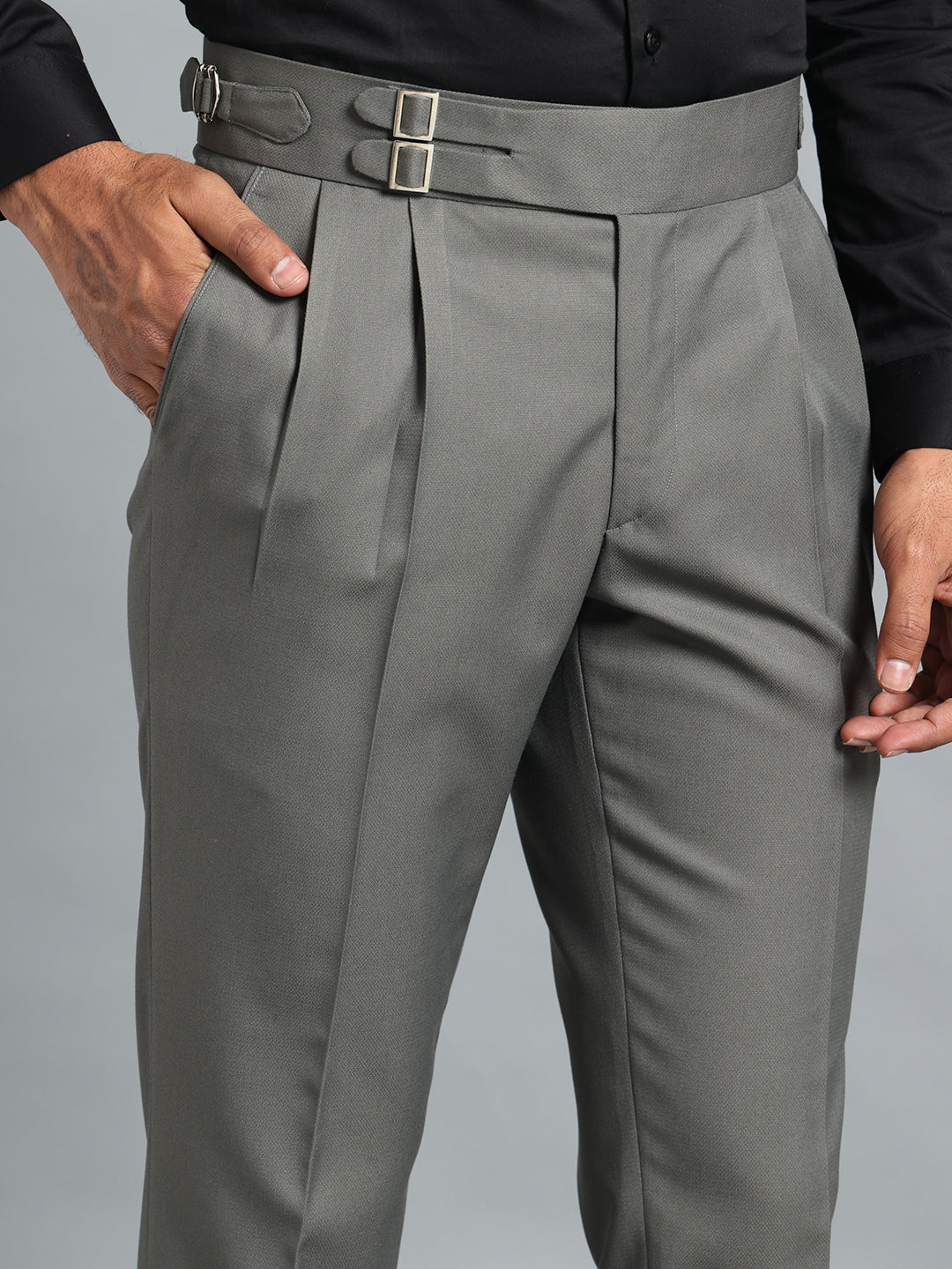 Double Buckle Perfect Grey Gurkha Pant
