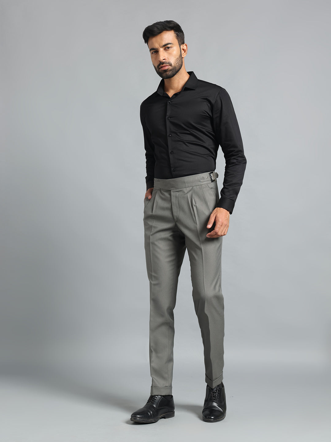 Classic Buckle Perfect Grey Gurkha Pant