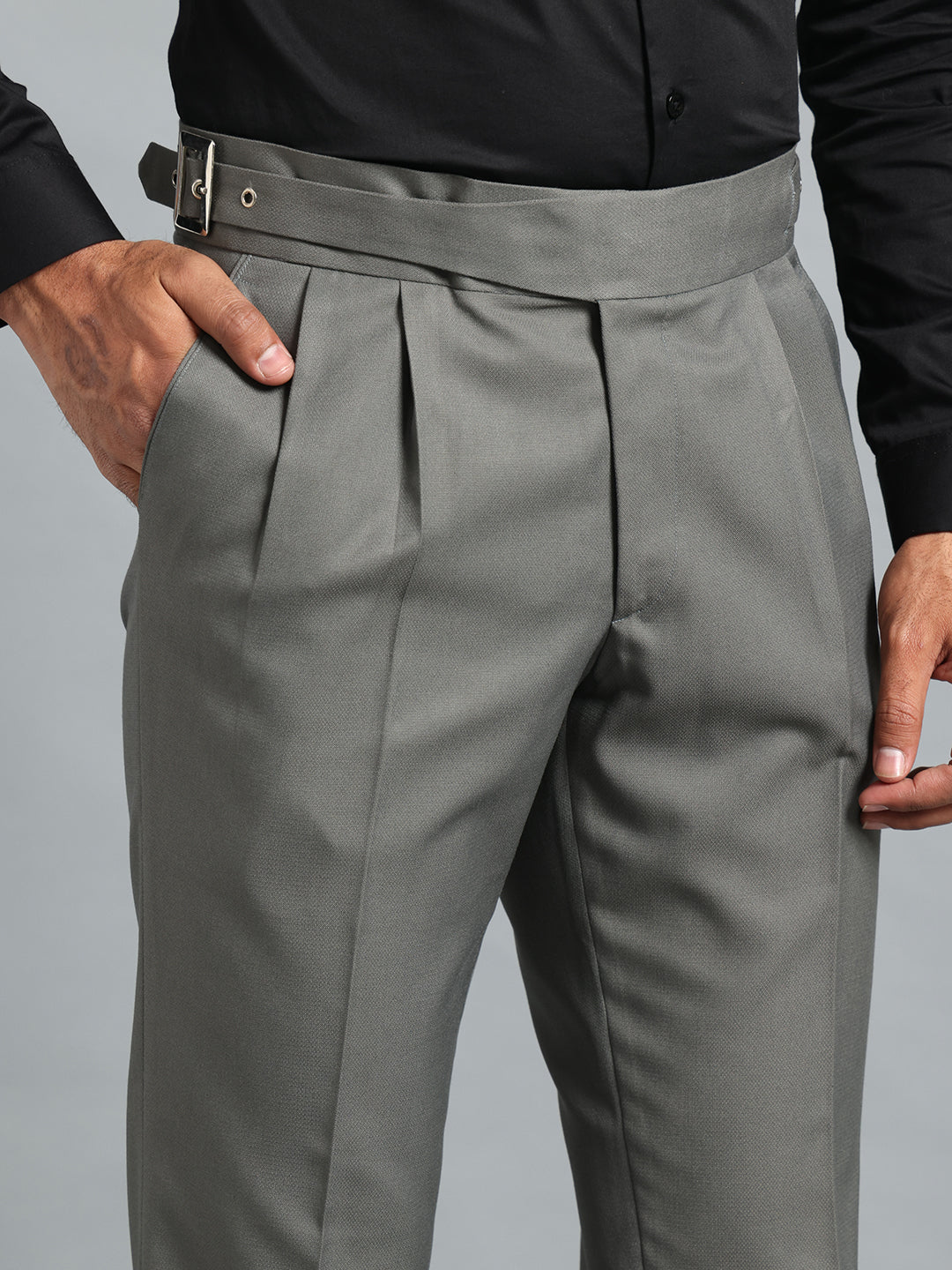 Classic Buckle Perfect Grey Gurkha Pant