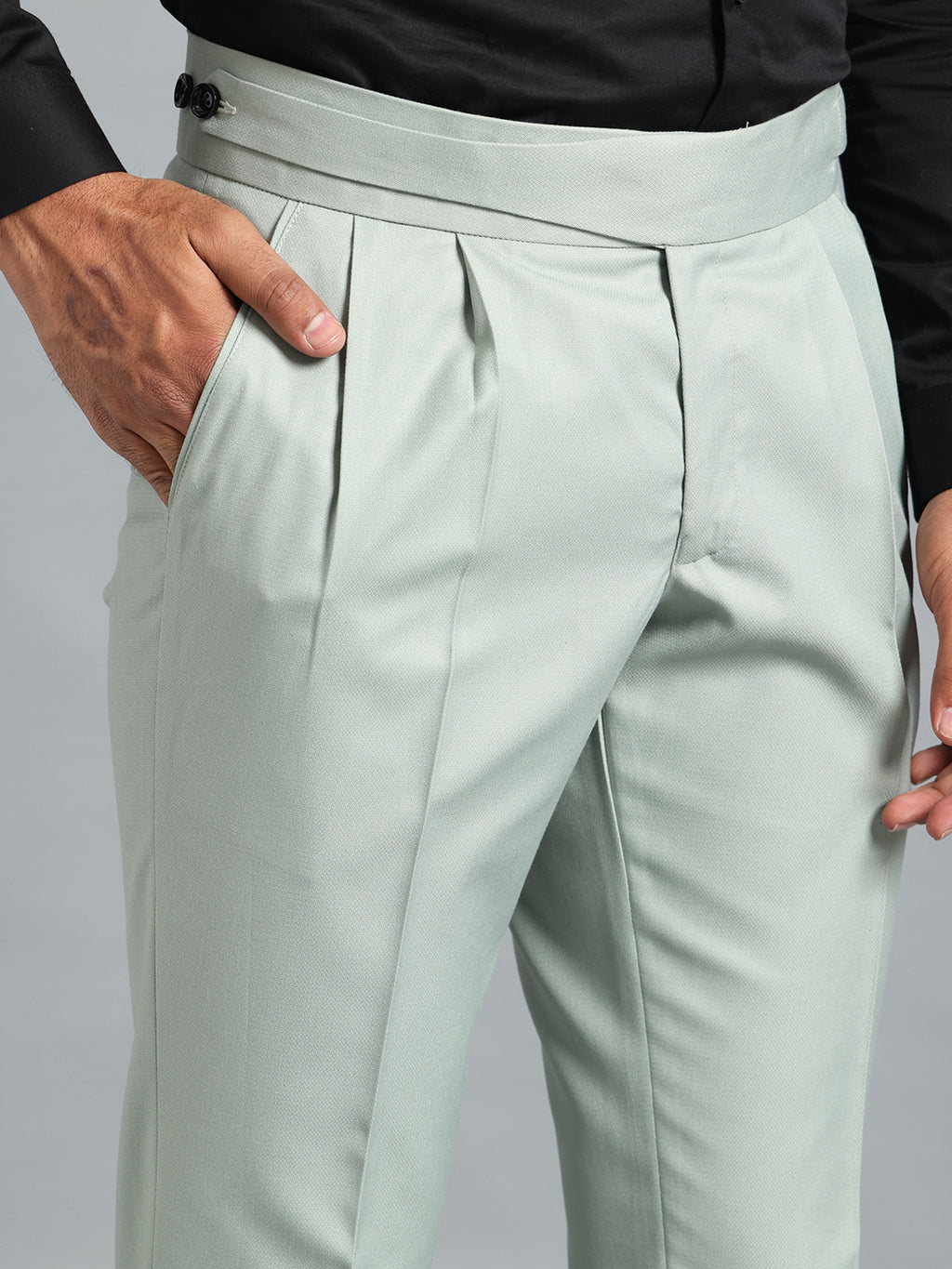 Classic Button Light Sage Gurkha Pant