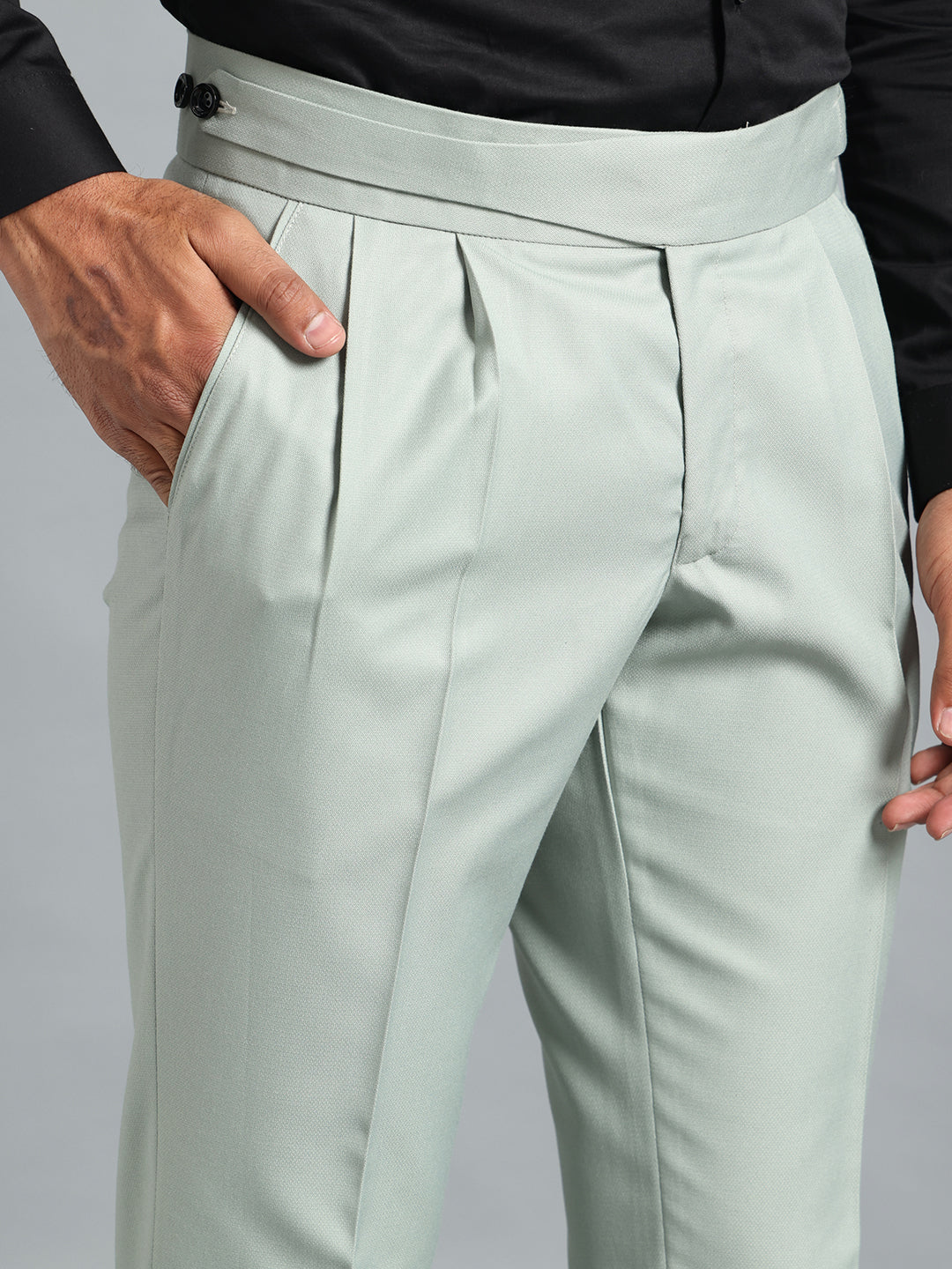 Classic Button Light Sage Gurkha Pant