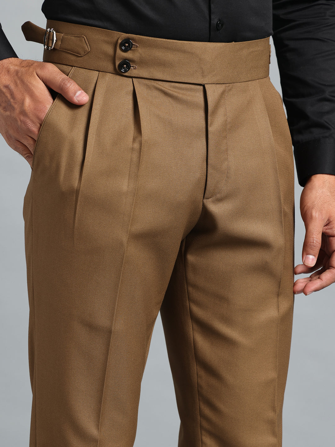 Double Button Royal Brown Gurkha Pant