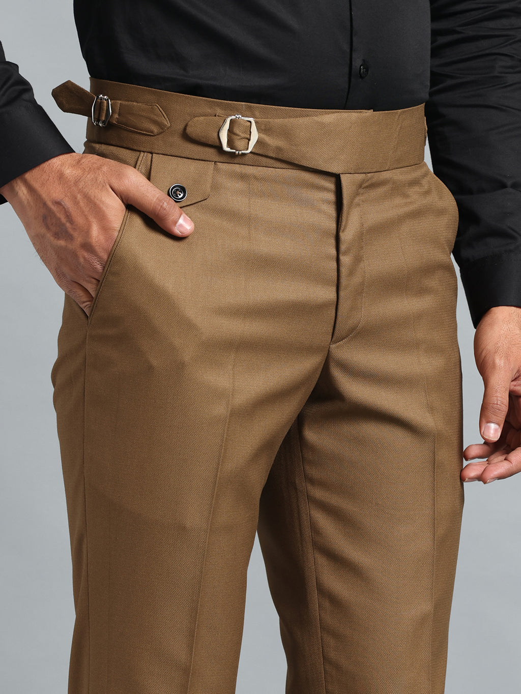 Single Buckle Royal Brown Gurkha Pant