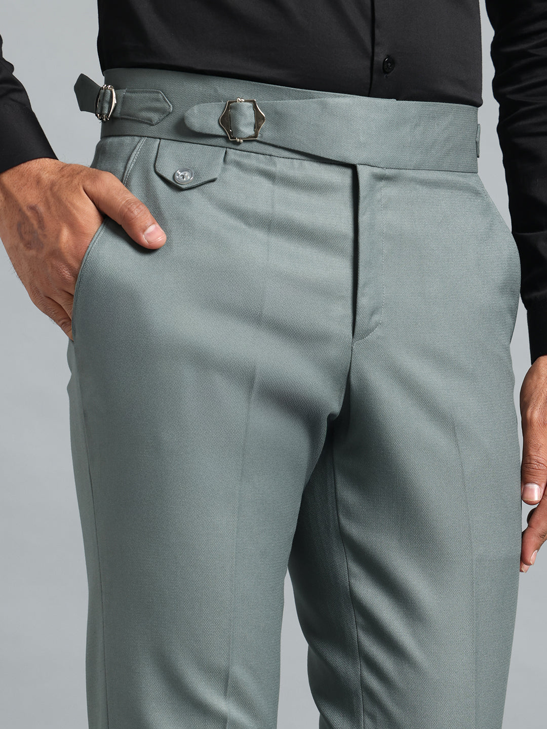 Single Buckle Olive Green Gurkha Pant