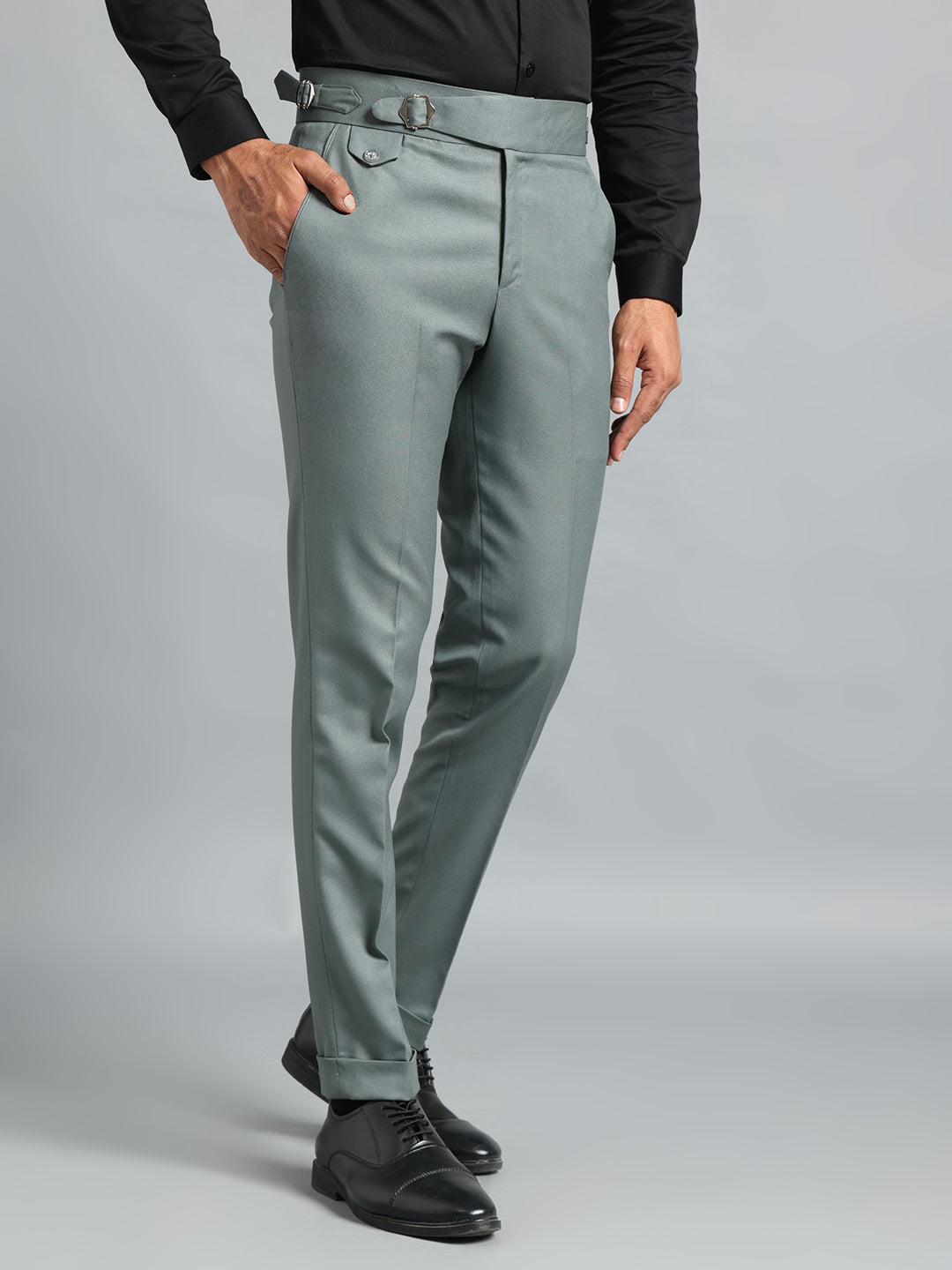 Single Buckle Olive Green Gurkha Pant