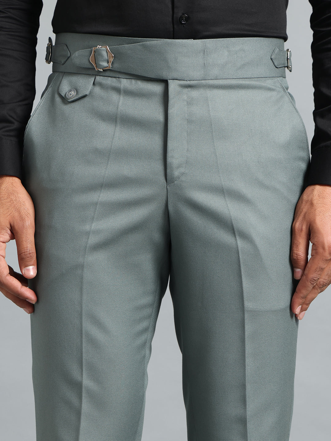 Single Buckle Olive Green Gurkha Pant