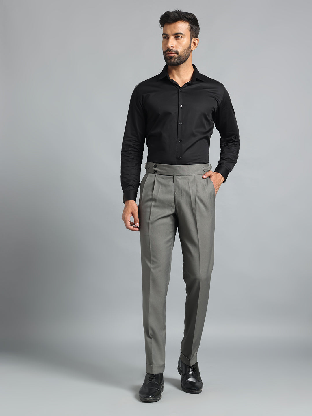 Double Button Prefect Grey Gurkha Pant
