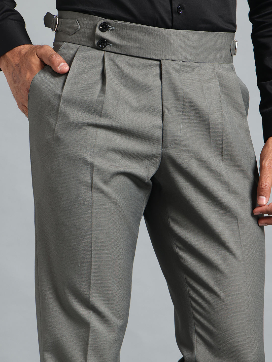 Double Button Prefect Grey Gurkha Pant