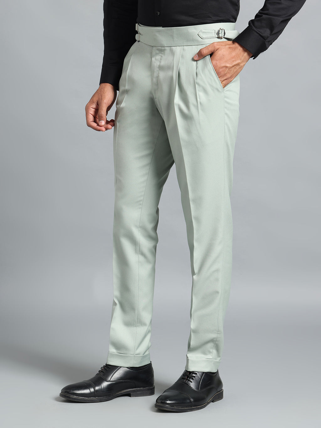 Double Buckle Light Sage Gurkha Pant