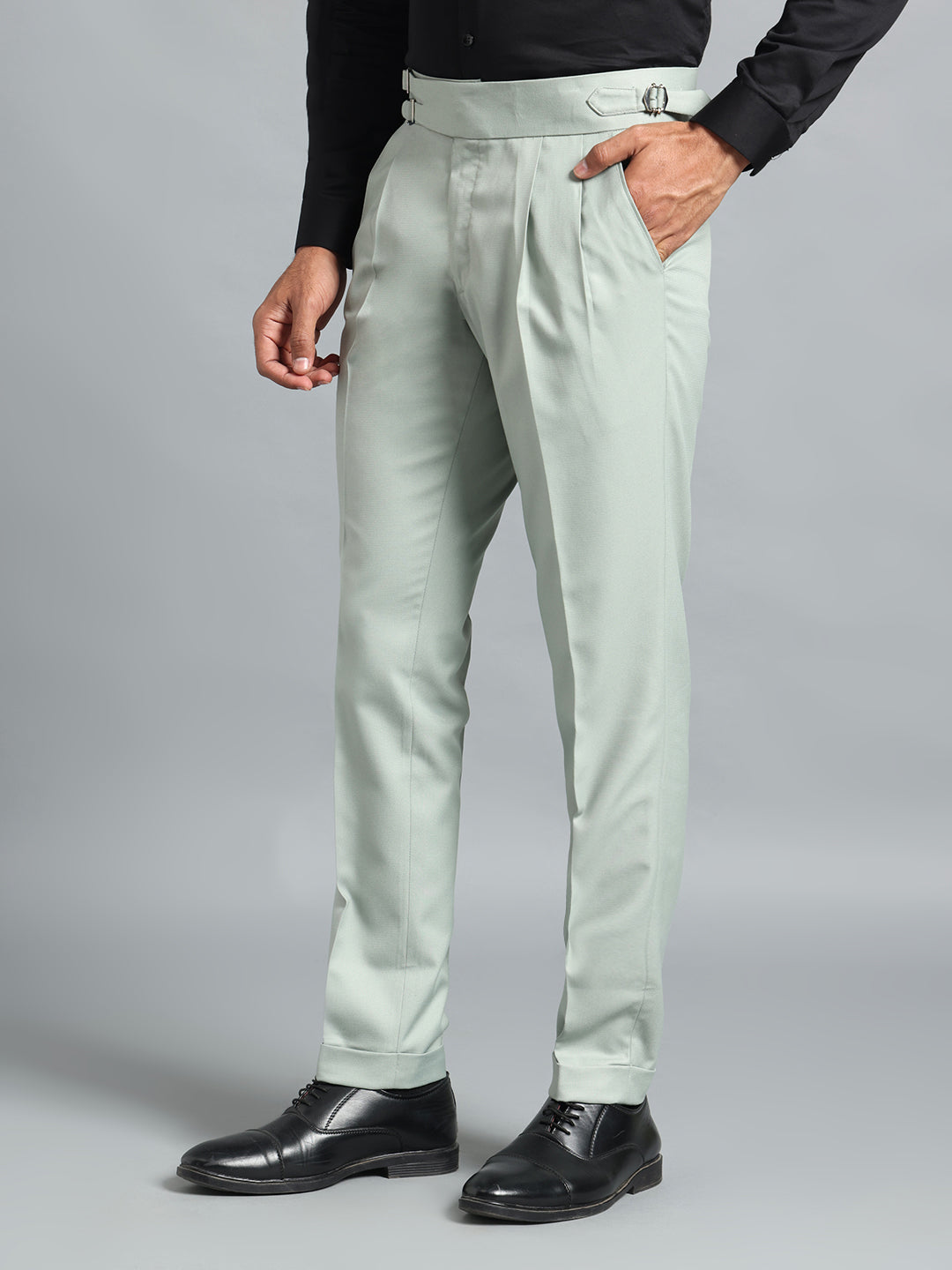 Double Buckle Light Sage Gurkha Pant