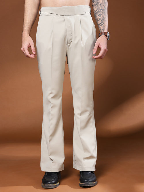 Bell Bottom Classic Buckle Cream Beige Gurkha Pants