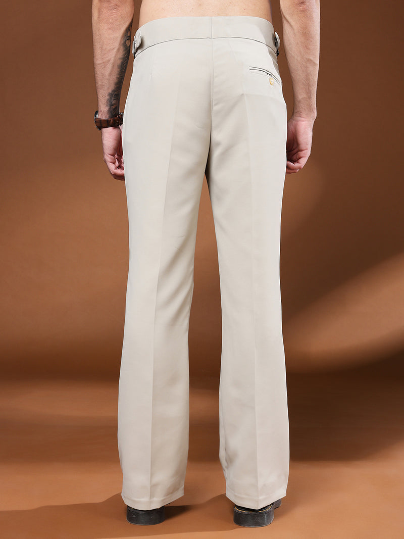 Bell Bottom Classic Buckle Cream Beige Gurkha Pants