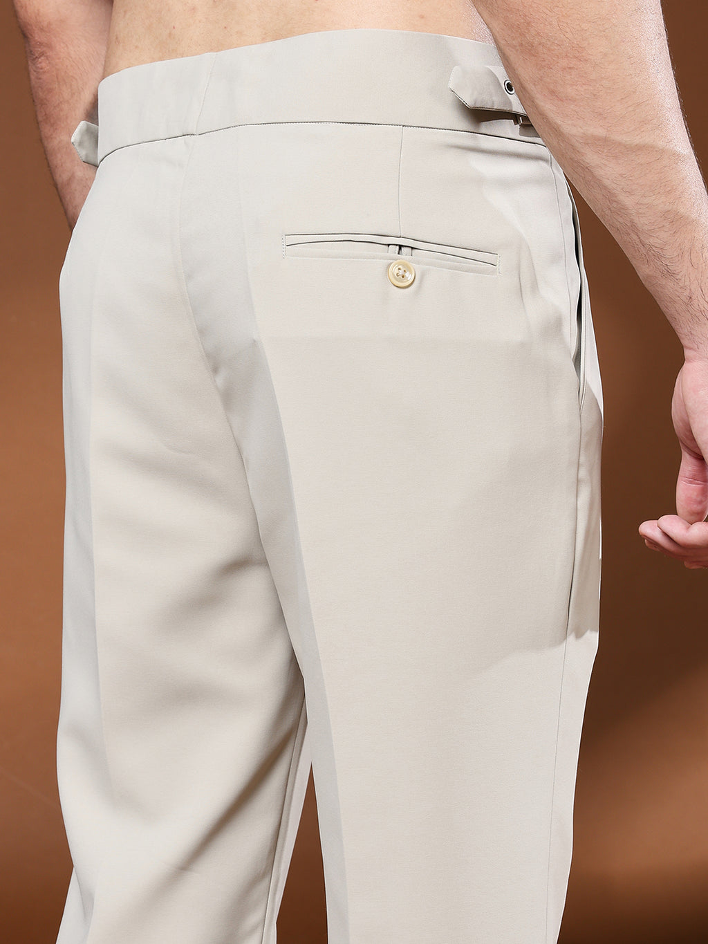 Bell Bottom Classic Buckle Cream Beige Gurkha Pants