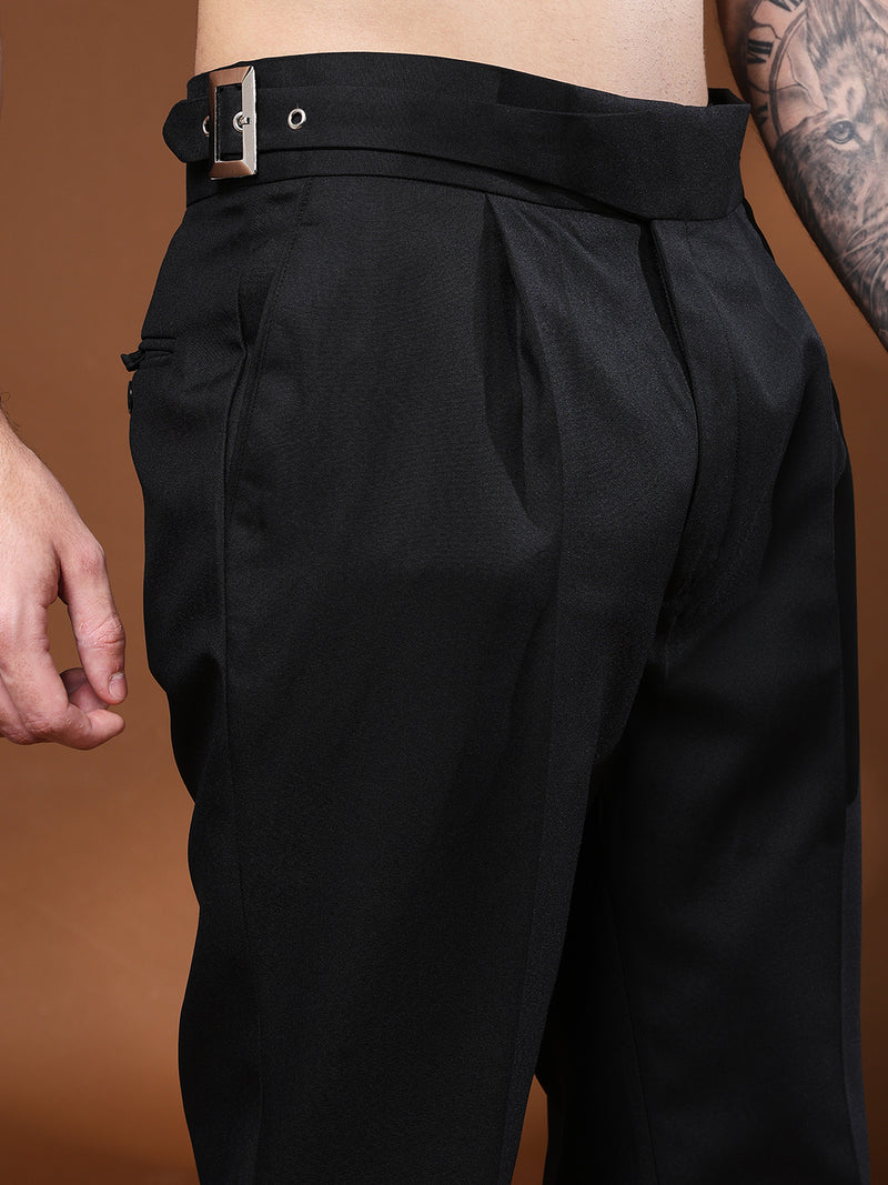 Bell Bottom Classic Buckle Royal Black Gurkha Pants