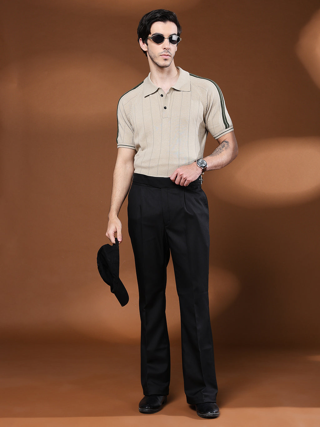 Bell Bottom Classic Buckle Royal Black Gurkha Pants