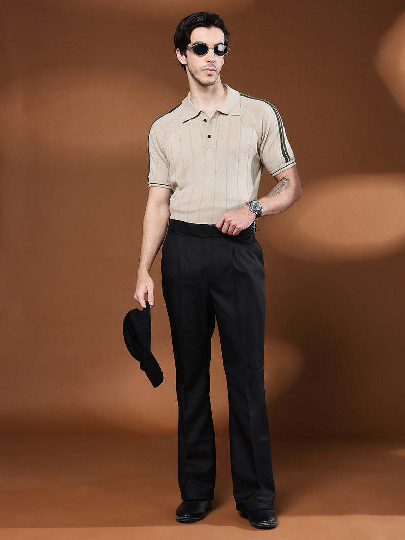 Bell Bottom Classic Buckle Royal Black Gurkha Pants
