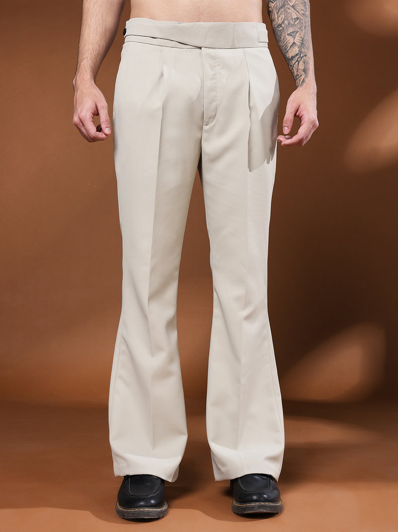 Bell Bottom Classic Button Cream Beige Gurkha Pants