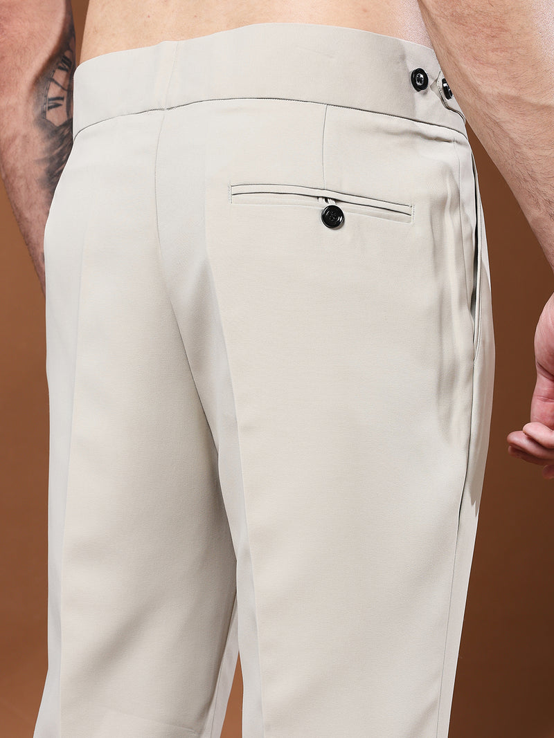 Bell Bottom Classic Button Cream Beige Gurkha Pants