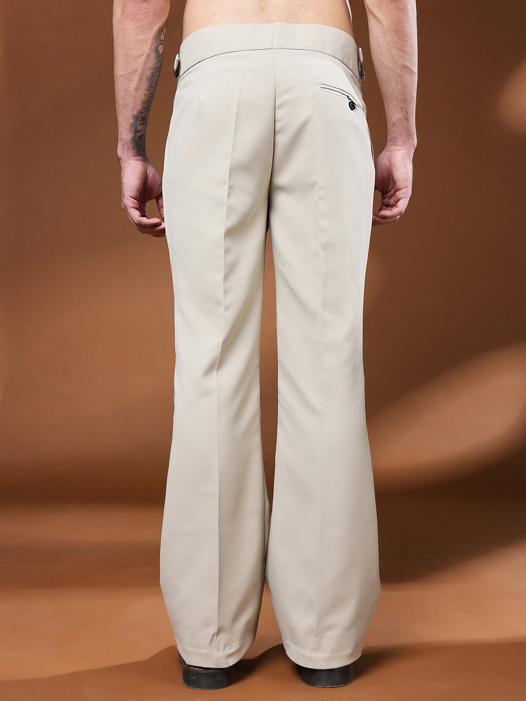 Bell Bottom Signature Buckle Cream Beige Gurkha Pants