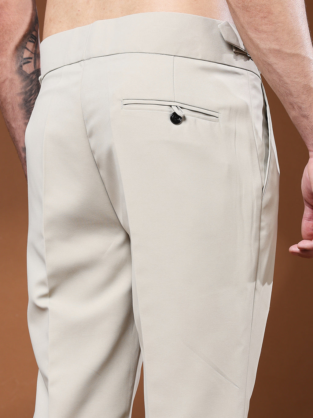 Bell Bottom Signature Buckle Cream Beige Gurkha Pants