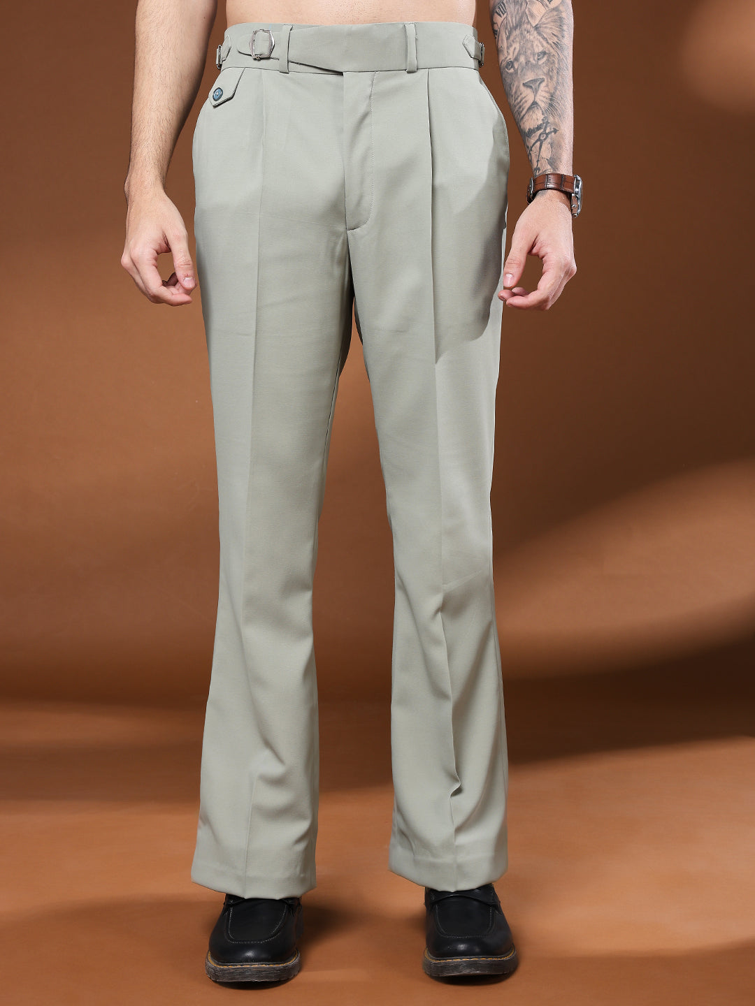 Bell Bottom Single Buckle Classic Sage Gurkha Pants