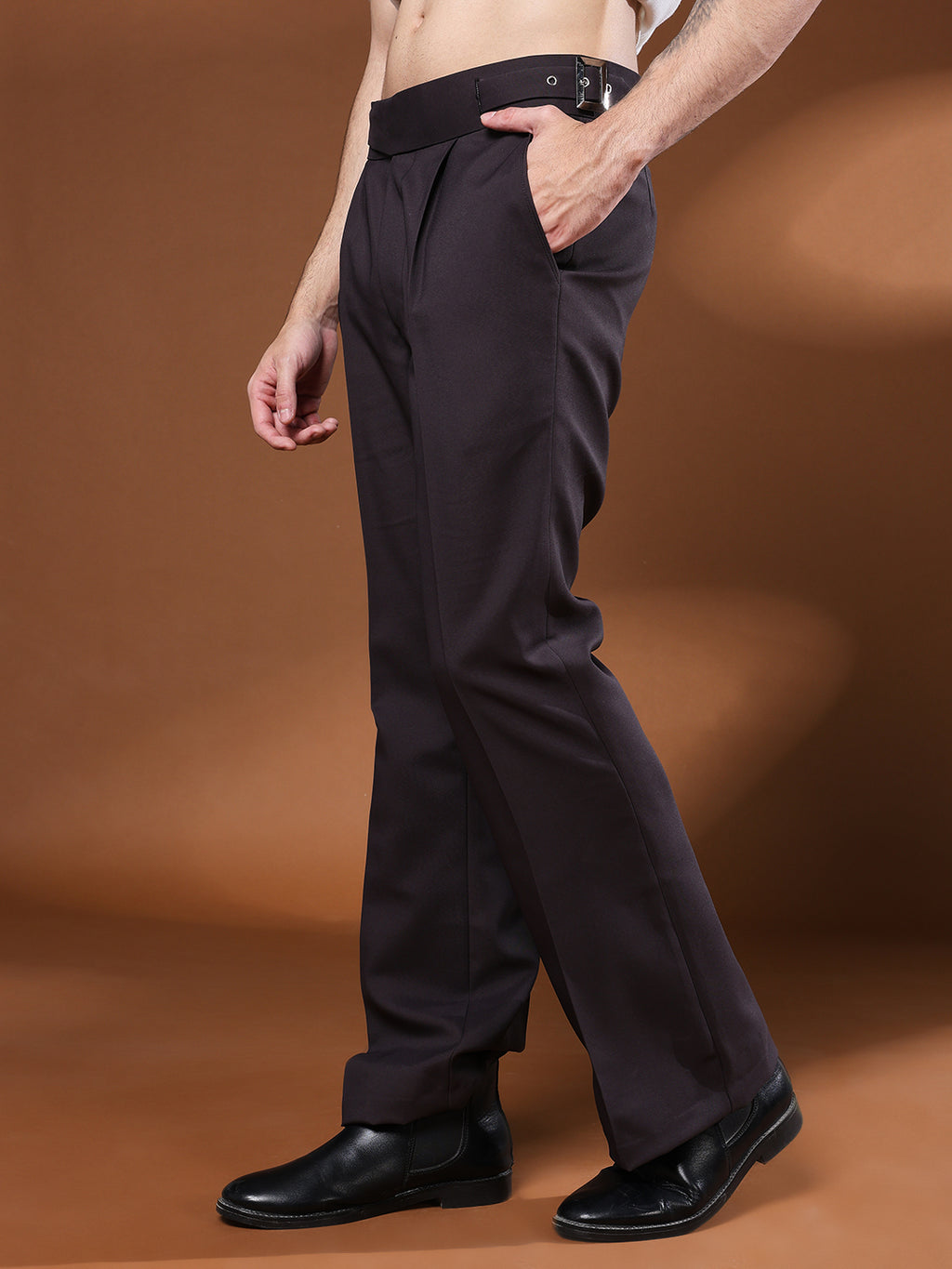 Bell Bottom Classic Buckle Classic Mergenta Gurkha Pants