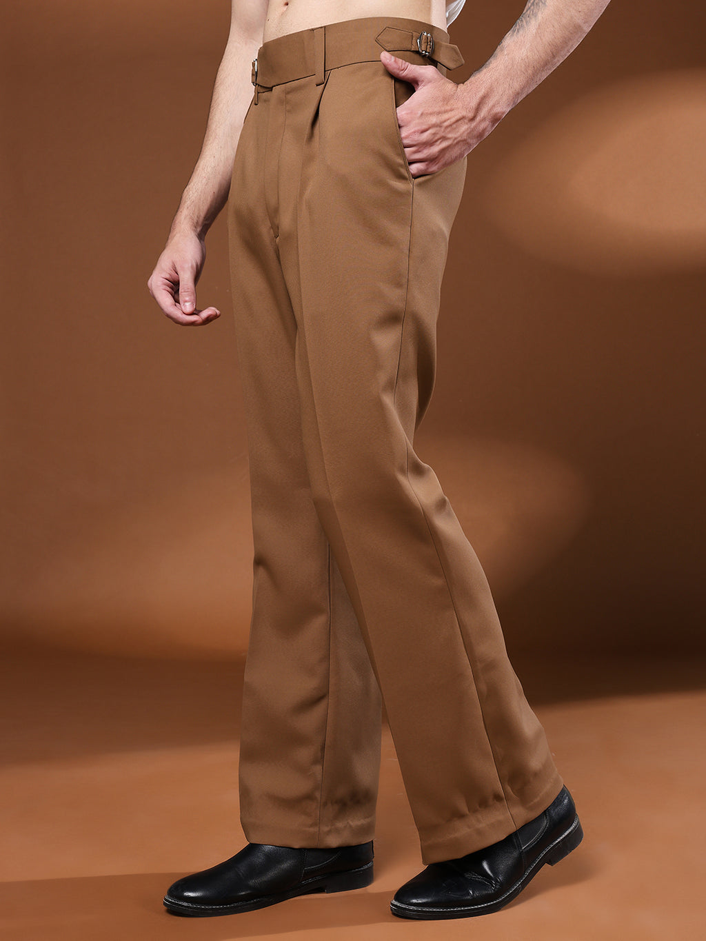 Bell Bottom Single Buckle Royal Brown Gurkha Pants