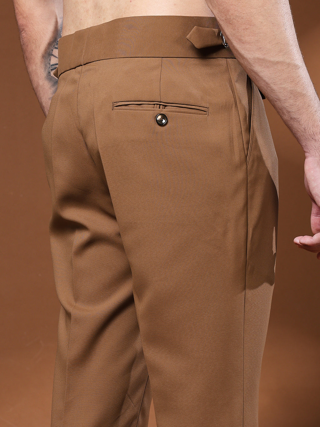 Bell Bottom Single Buckle Royal Brown Gurkha Pants