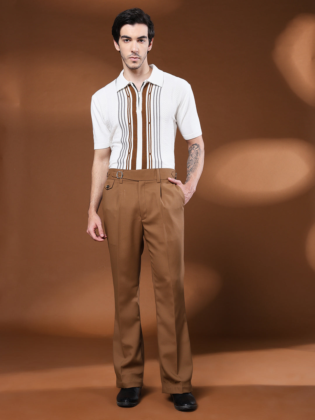 Bell Bottom Single Buckle Royal Brown Gurkha Pants