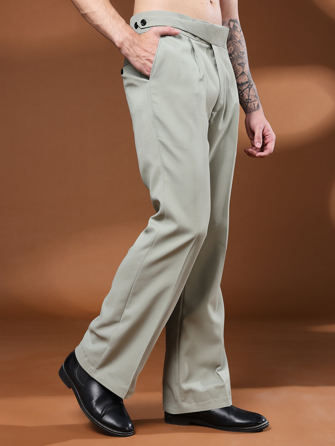 Bell Bottom Classic Button Classic Sage Gurkha Pants