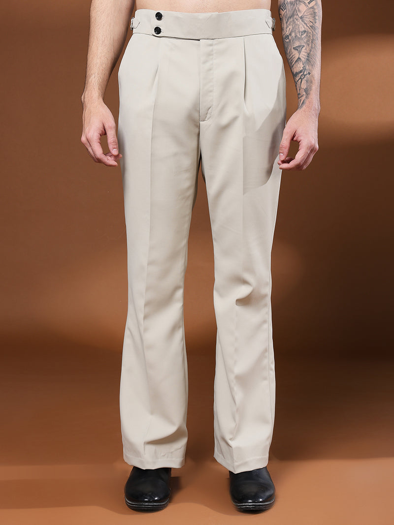 Bell Bottom Double Button Cream Beige Gurkha Pants