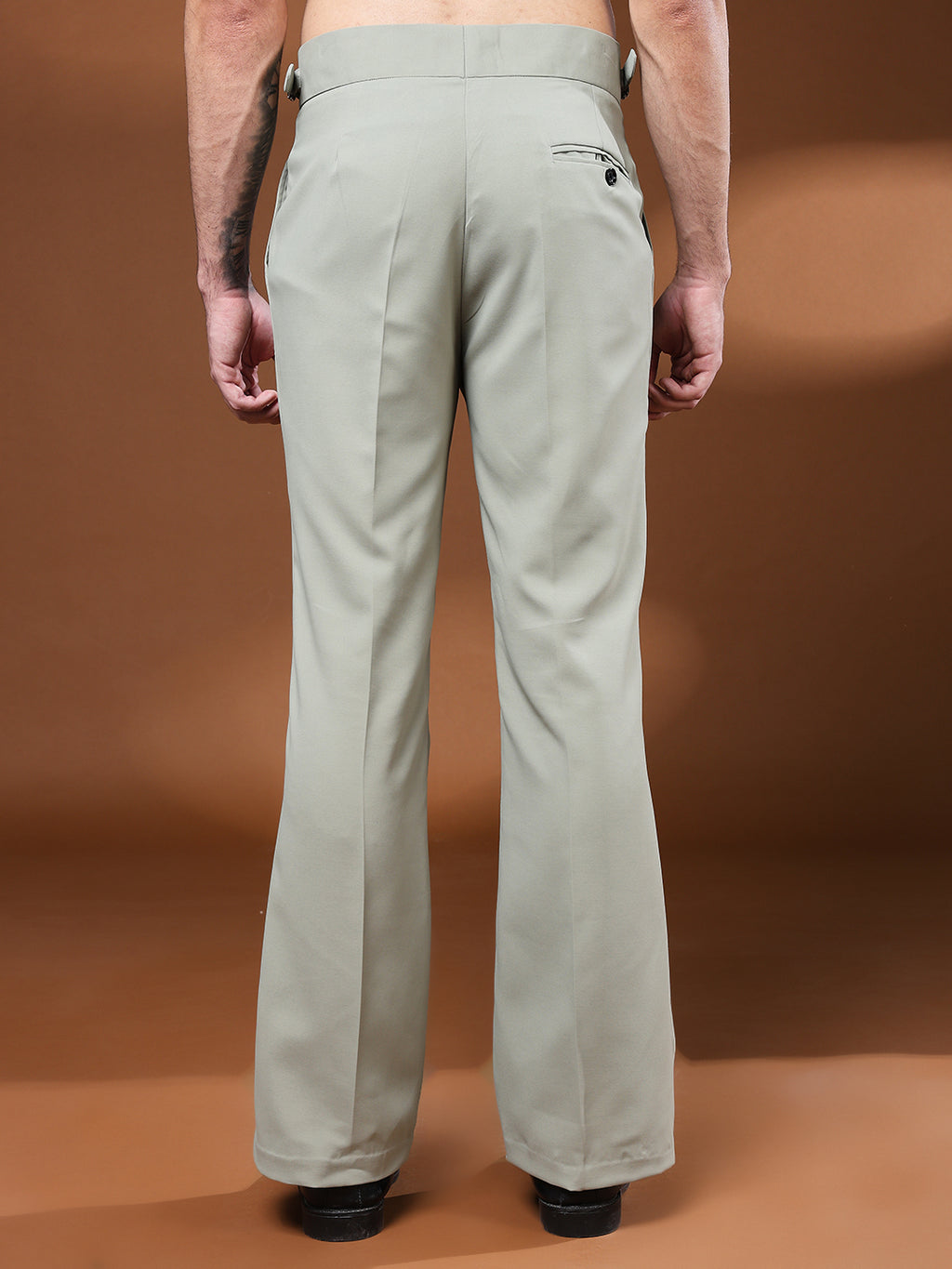 Bell Bottom Double Button Classic Sage Gurkha Pants