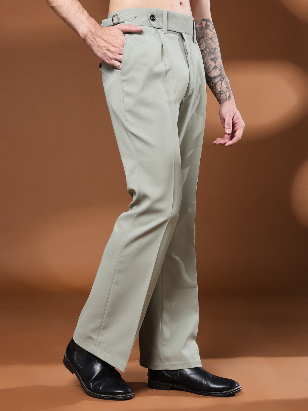 Bell Bottom Signature Buckle Classic Sage Gurkha Pants