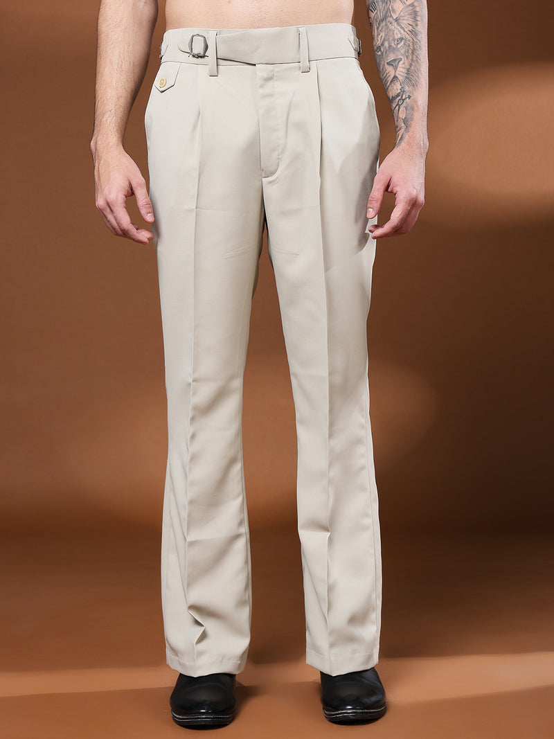 Bell Bottom Single Buckle Cream Beige  Gurkha Pants