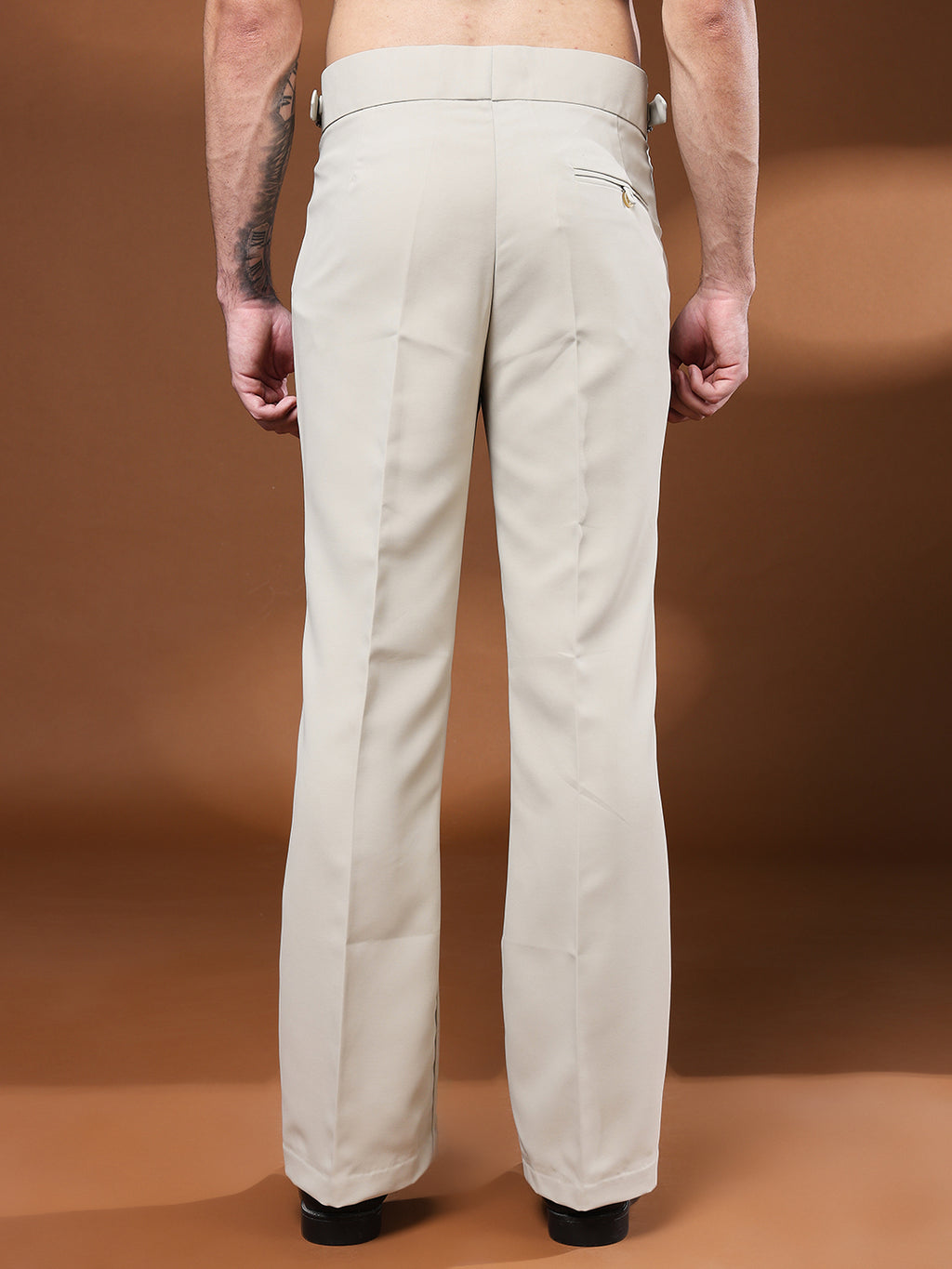 Bell Bottom Single Buckle Cream Beige  Gurkha Pants