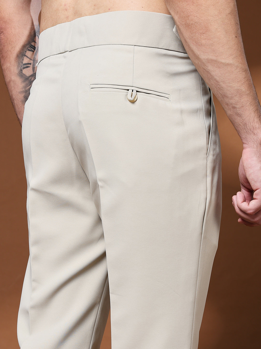 Bell Bottom Single Buckle Cream Beige  Gurkha Pants