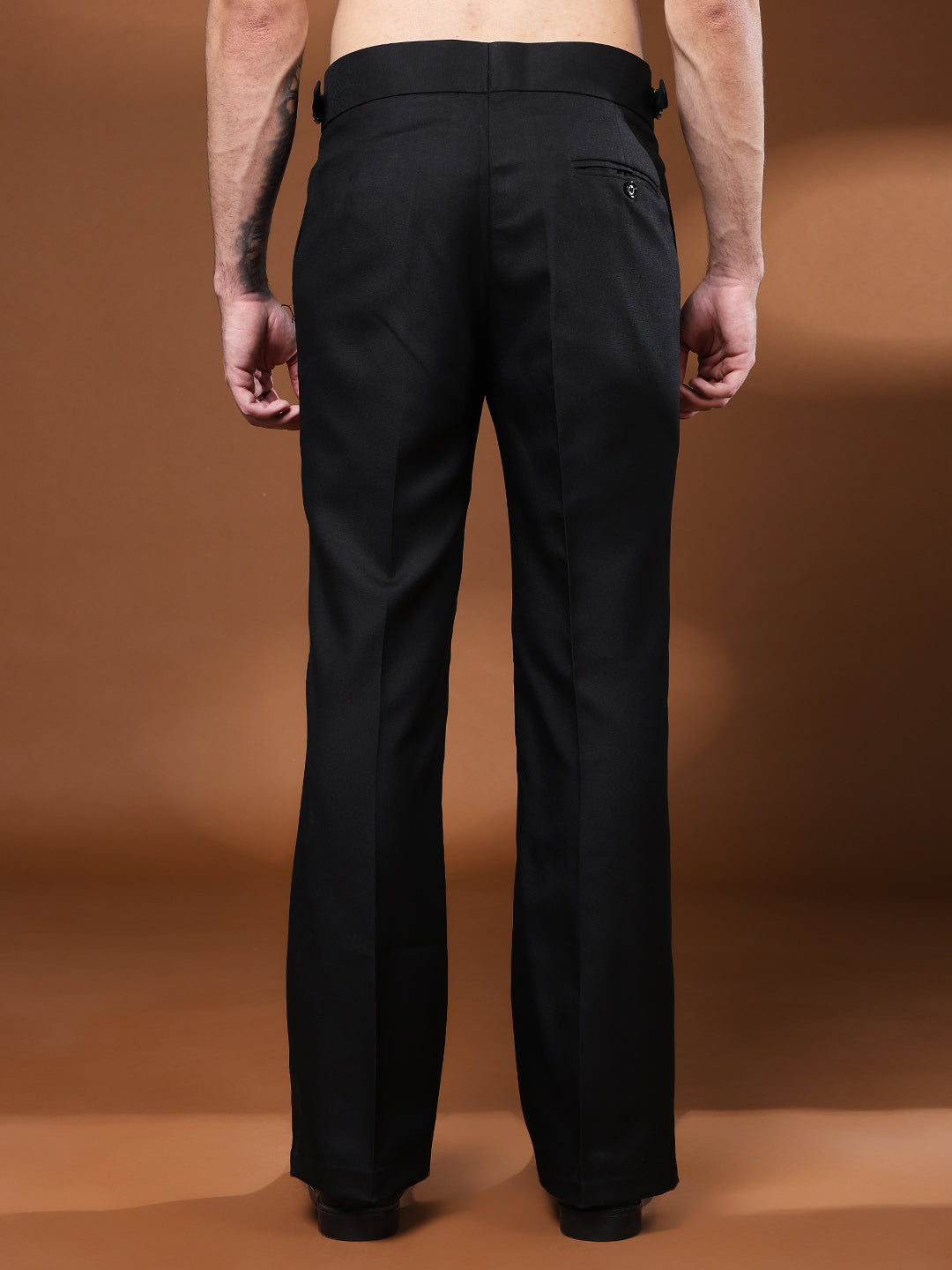 Bell Bottom Double Button Royal Black Gurkha Pants
