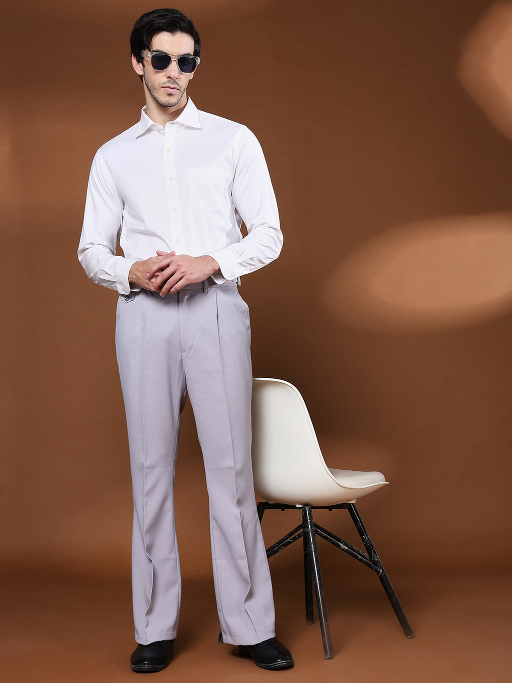 Bell Bottom Single Buckle Light Grey Gurkha Pants