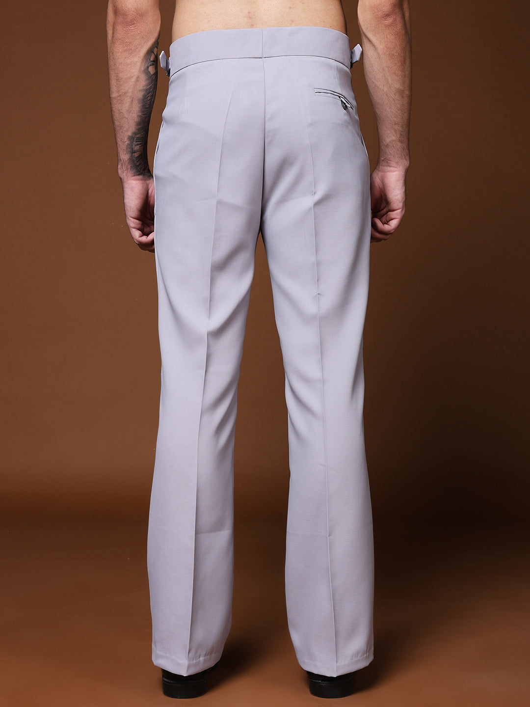 Bell Bottom Single Buckle Light Grey Gurkha Pants