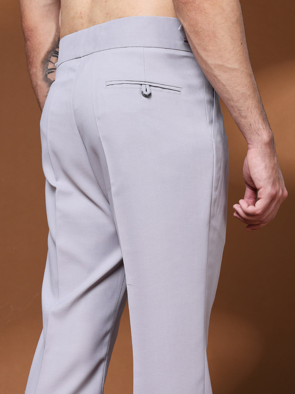 Bell Bottom Single Buckle Light Grey Gurkha Pants
