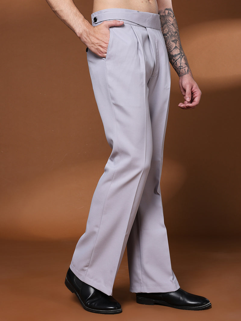 Bell Bottom Classic Button Light Grey Gurkha Pants