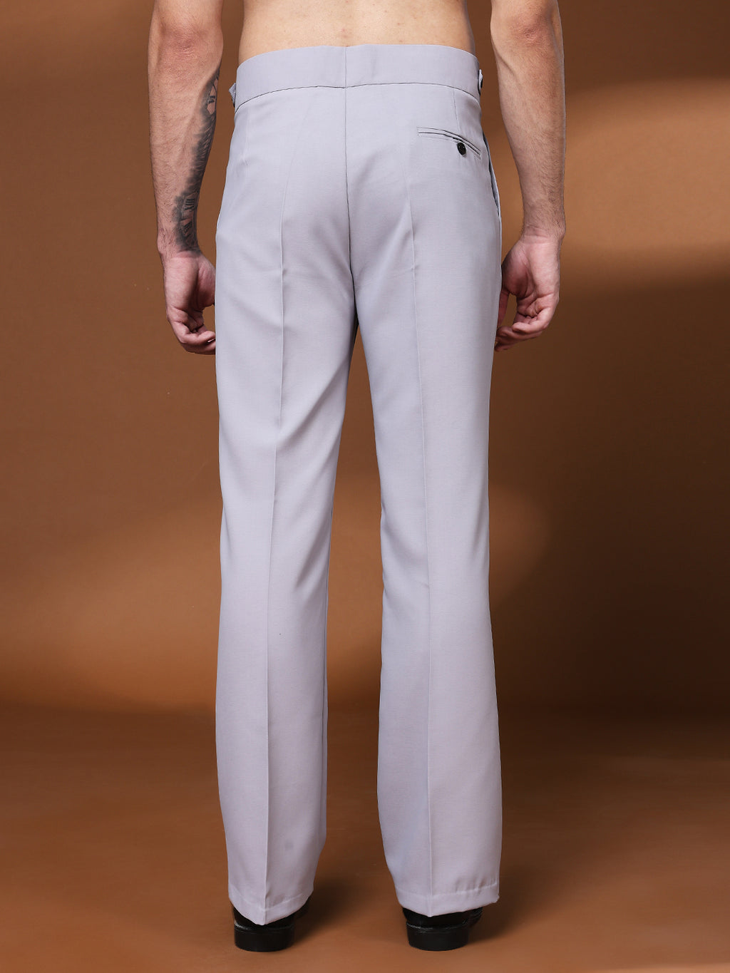 Bell Bottom Classic Button Light Grey Gurkha Pants