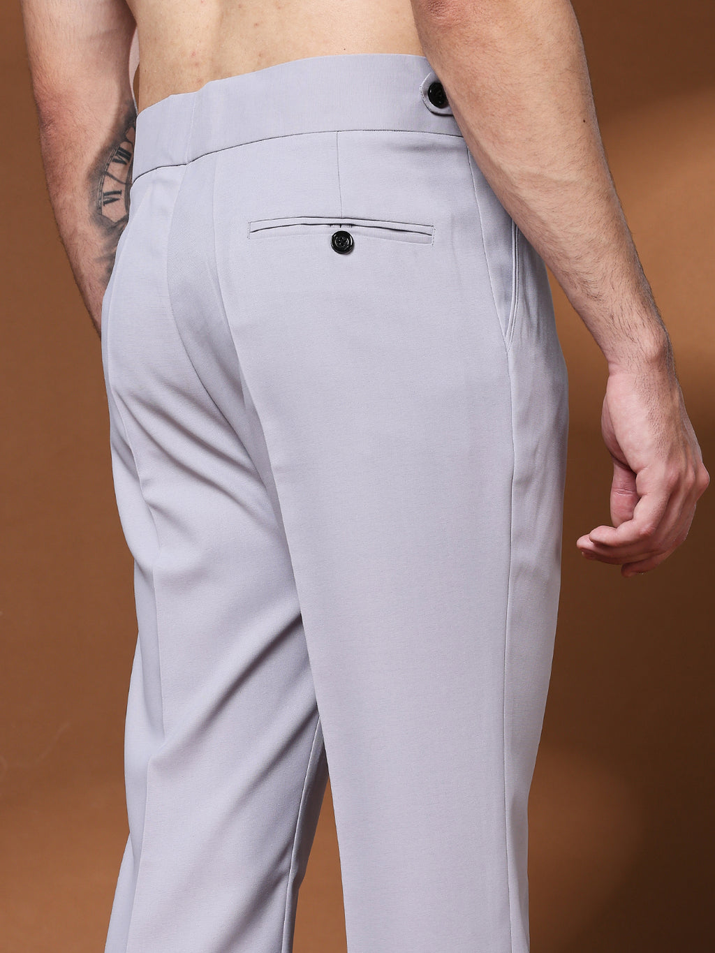 Bell Bottom Classic Button Light Grey Gurkha Pants